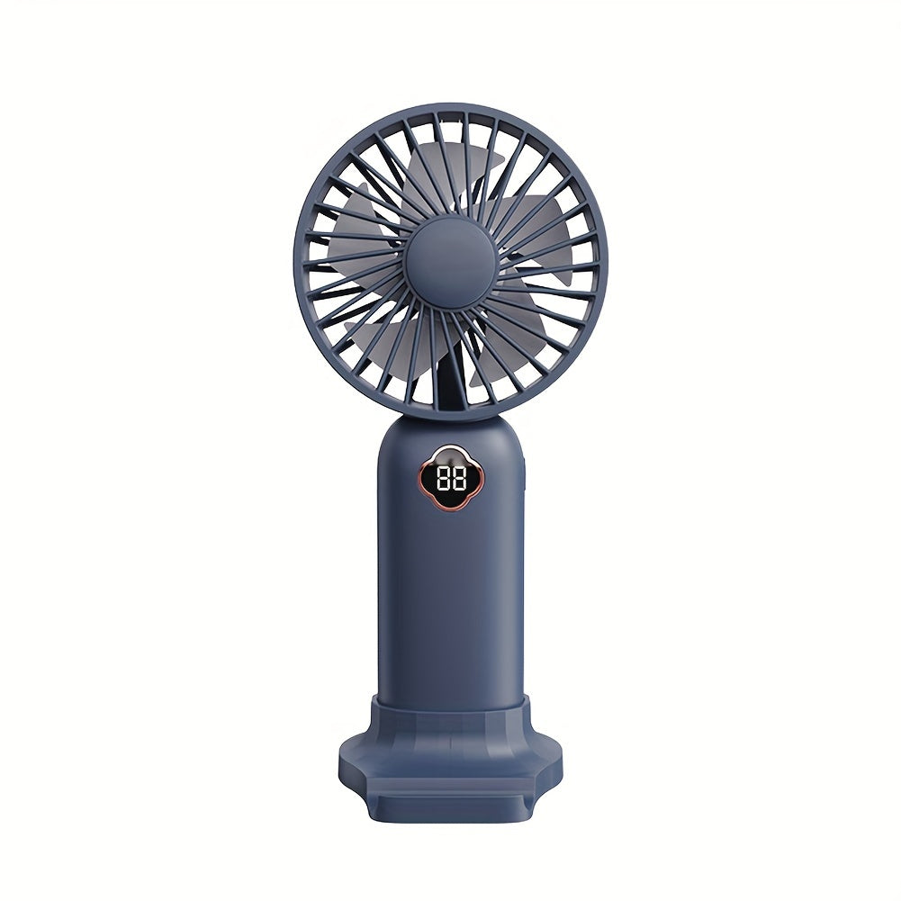 Essential for the summer season, this handheld mini fan with a 1200mAH battery pack is perfect for staying cool during outdoor activities. Measuring 19.71*8.99cm, this silent small fan is a must-have for back-to-school supplies, RV trips, camping