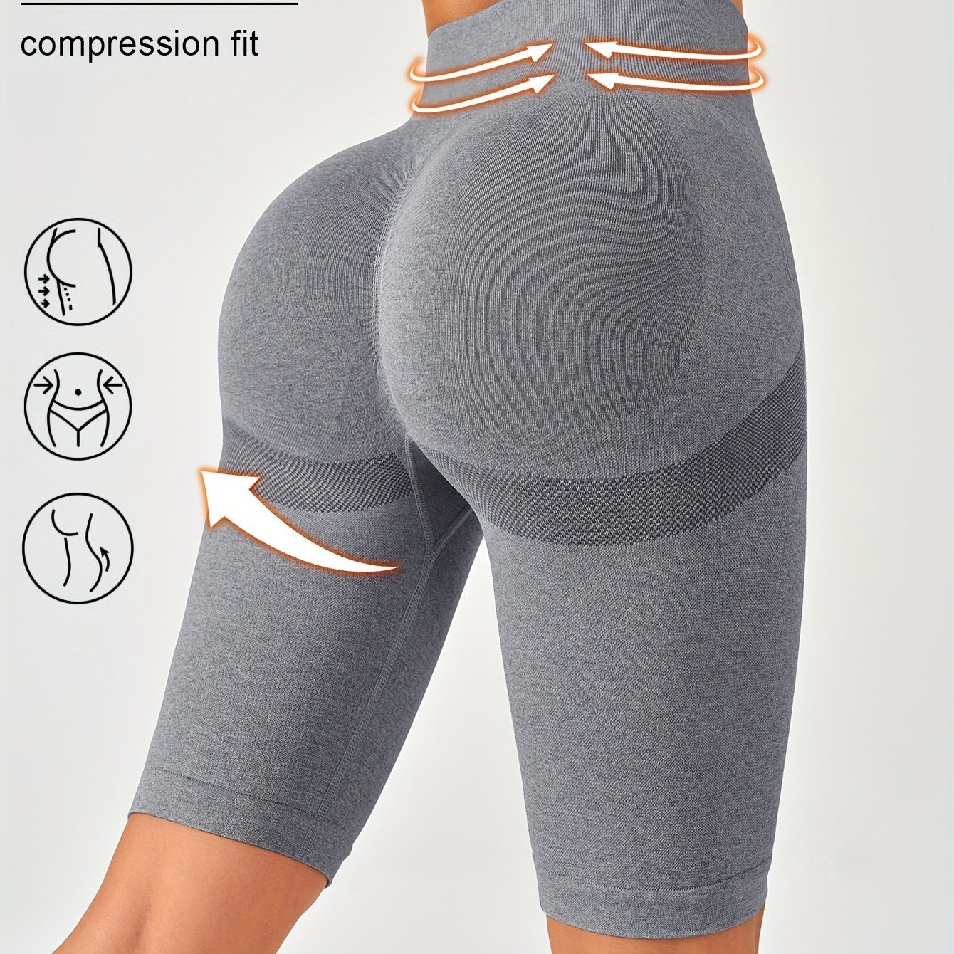 Solid color knitted yoga fitness pants for women with high waist, hip lift, and tight belly.