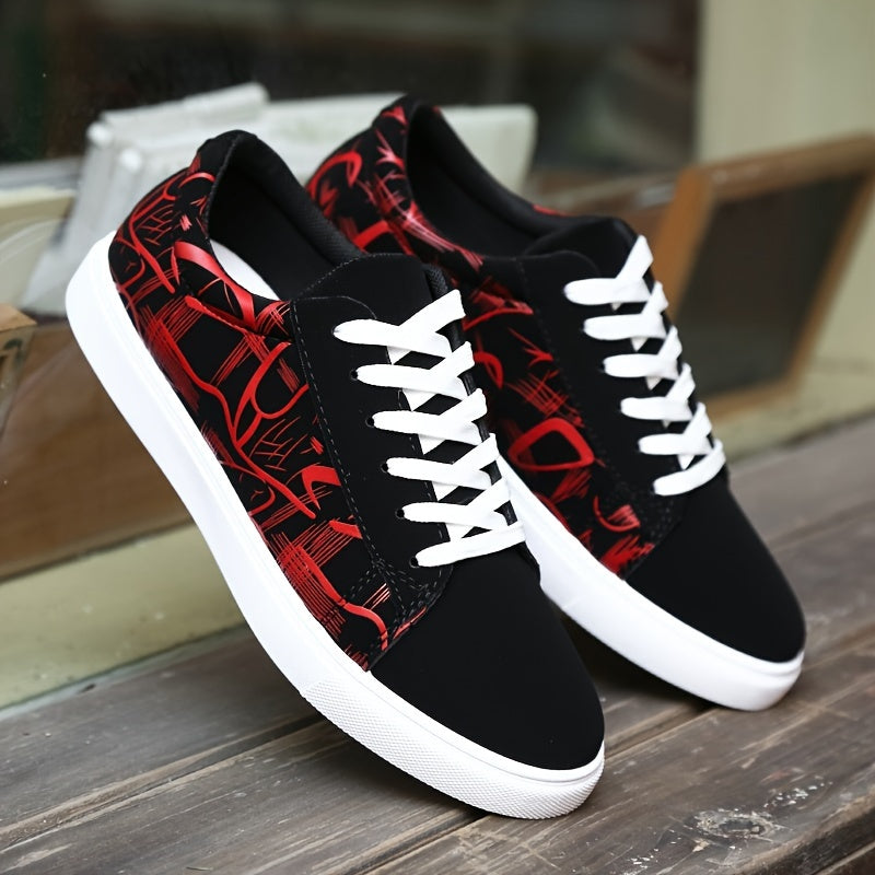 Men's fashion canvas sneakers, low-top lace-up skateboard shoes that are comfortable, lightweight, breathable, and durable for all seasons.