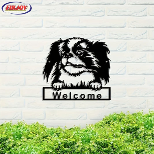 FIRJOY - Unique Welcome Door Sign Pendant with Hollow Dog Design, Perfect for Welcoming Guests