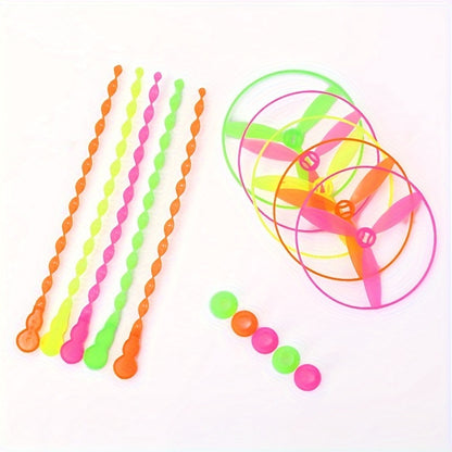 40 pieces pack of Flying Fairy hand push and rotate disc helicopter toy, perfect for outdoor camping and lawn games. Ideal for parties, festivals, and birthdays.