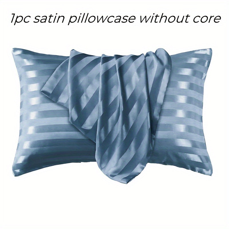 Get your hands on our luxurious Soft Skin-Friendly Striped Satin Pillowcase, featuring a convenient flap closure for ease of use. This pillowcase is not only gentle on hair and skin, but also beneficial for both. Made from 100% polyester, this woven