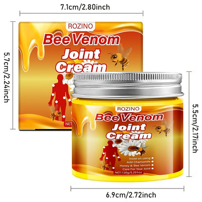 150g Bee Venom Joint Massage Cream with bee venom, chamomile, aloe, and sunflower oil for deep joint moisturization, precise care, quick absorption, non-greasy, gentle, and non-irritating