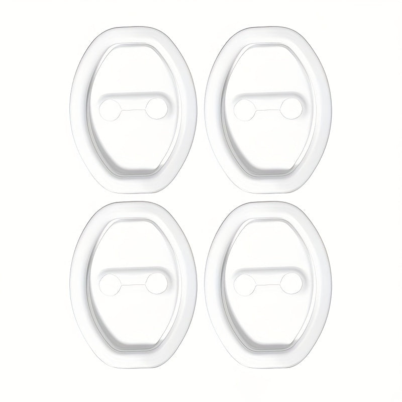 4 silicone door lock covers for comprehensive protection, rust-proof and noise reduction, suitable for all car models.