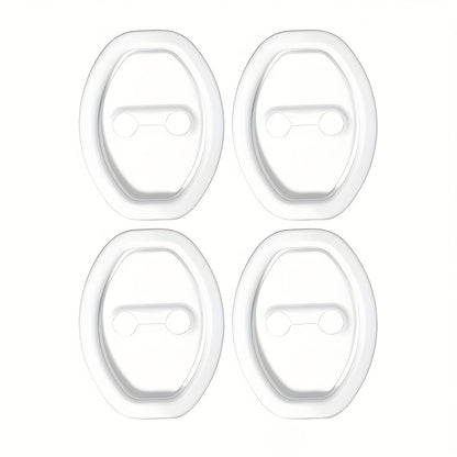 4 silicone door lock covers for comprehensive protection, rust-proof and noise reduction, suitable for all car models.