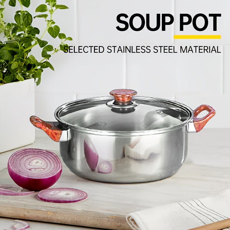 Stainless Steel Cookware Set with Kettle - Includes 10 Pieces of Durable Soup & Milk Pots, Ideal for Home Kitchens