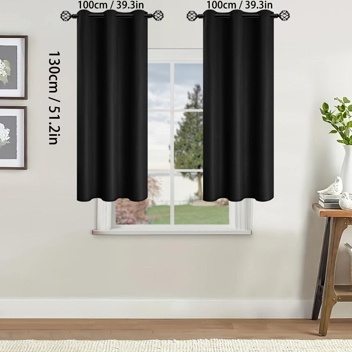 Two-Pack of Modern Blackout Curtain Panels: Keep out the sun with these thermal insulated curtains featuring a twill weave, grommet top design. Made of 100% polyester, these un-corded panels are perfect for the living room, bedroom, or any other room in