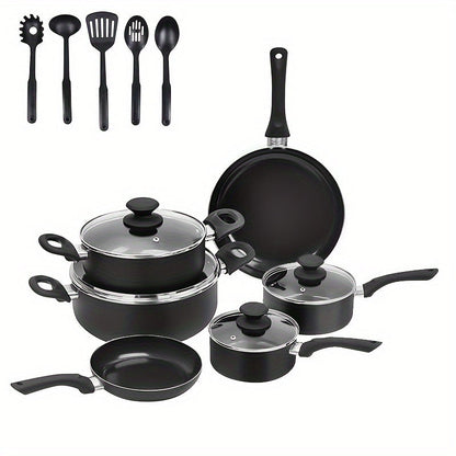 Ceramic Cookware Set with Non-Stick Coating - Features Frying Pan, Saucepan, and Casserole - Safe for Home Kitchens, Free of Harmful Chemicals