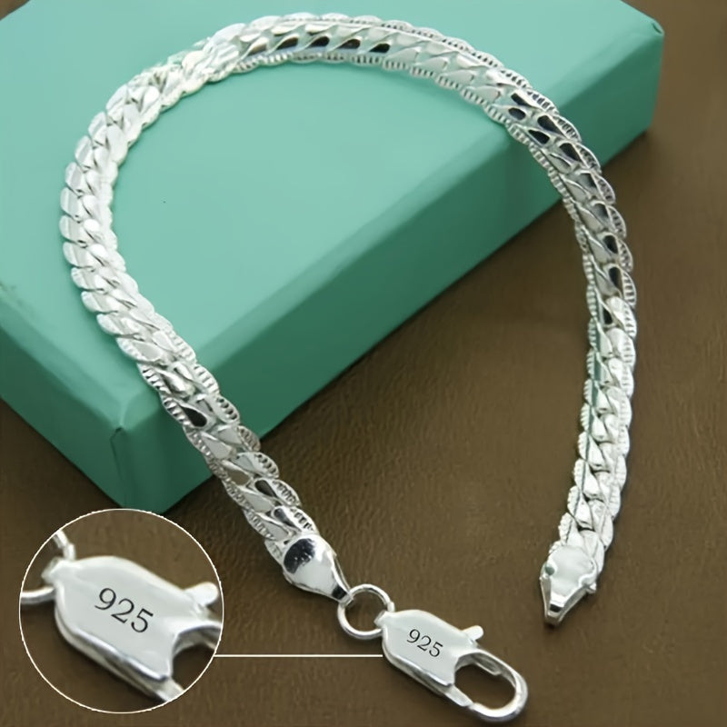 Elegant silver bracelet ideal for weddings and special events.