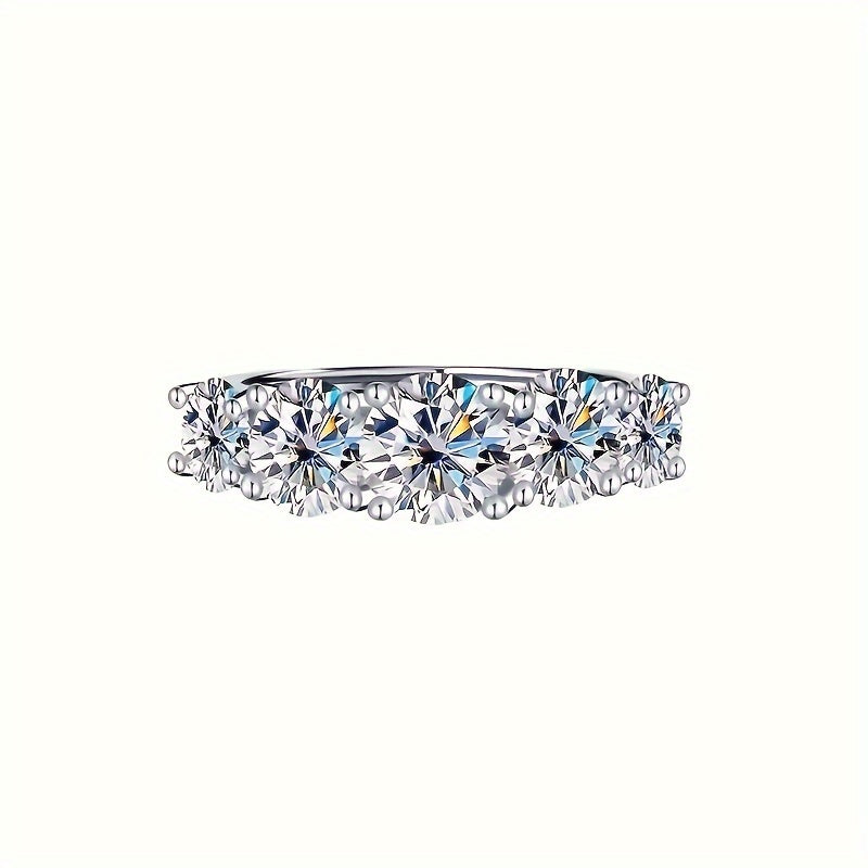 Luxurious 3.6ct Moissanite Engagement Ring - Exquisite 18K Golden Plated 925 Sterling Silver Jewelry for Women, Ideal for Everyday Wear and Special Occasions