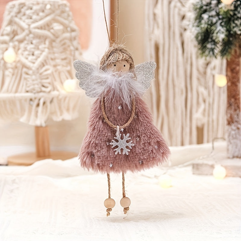 3pcs Christmas decoration pendant with creative doll charm, angel girl pendant, and Christmas tree ornament. Perfect for scene, festival, room, and office decor, as well as theme parties.