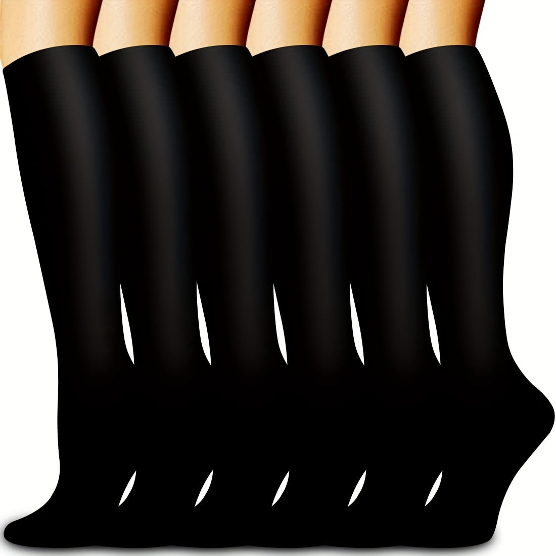 6 pairs of comfortable and breathable compression socks for men and women, perfect for sports like running, cycling, basketball, football, and hiking.