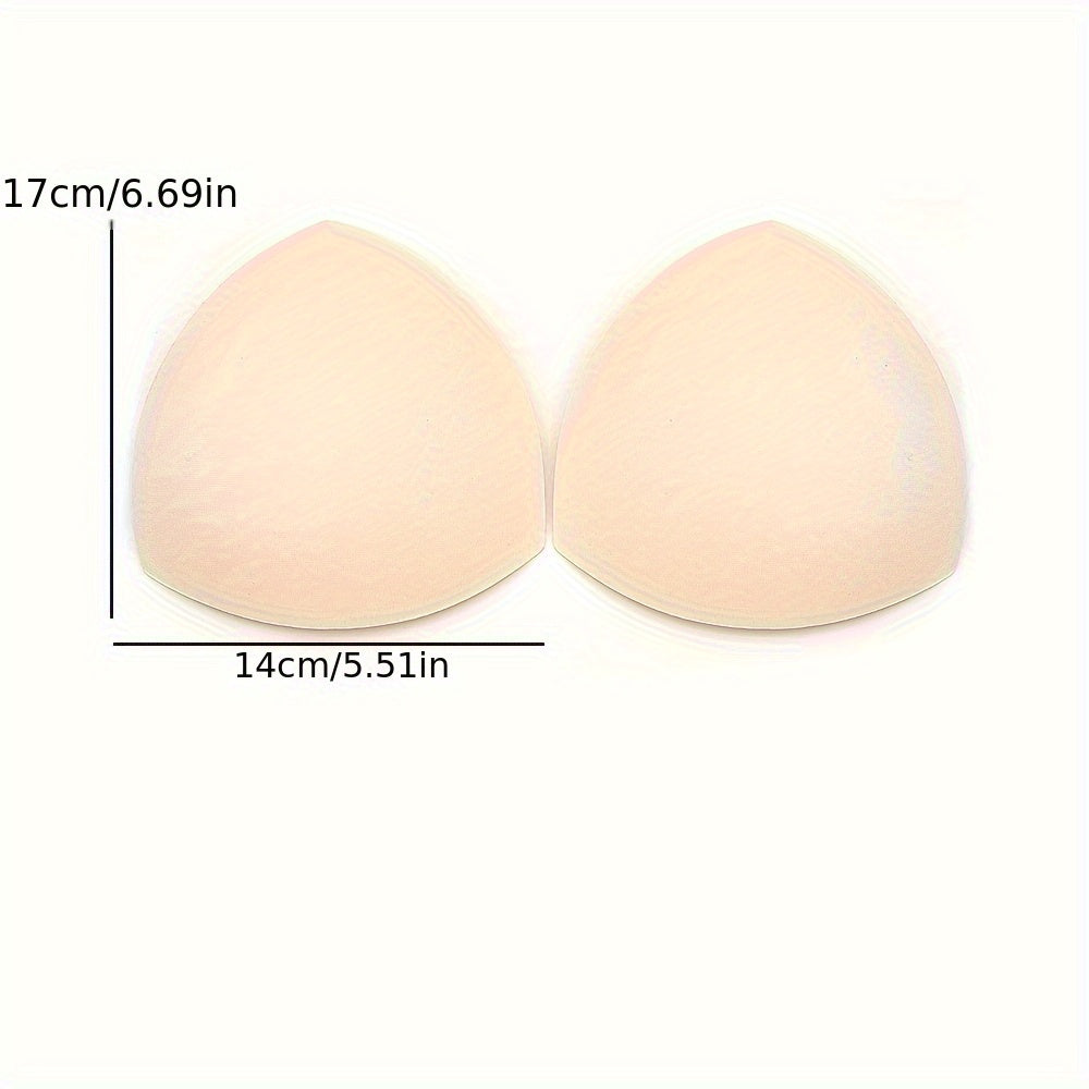 Women's triangle bra pads enhance and lift with push-up and adjustable features. Available in black, white, and nude colors.