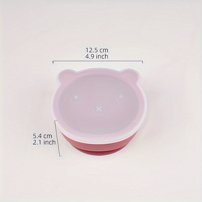 Kids' Feeding Bowl Set - Made of Food Grade Silicone, with Lid and Suction Cup Base, Safe for Microwave & Dishwasher - Great for Independent Eating - Perfect Gift for Christmas, Halloween, Easter