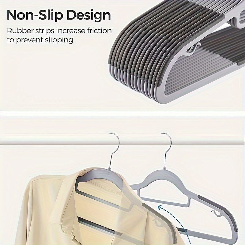 20 non-slip, sturdy clothes hangers for organizing and drying clothes in any room.