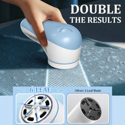 Fabric Shaver for removing lint and fuzz from various surfaces, USB rechargeable and portable.