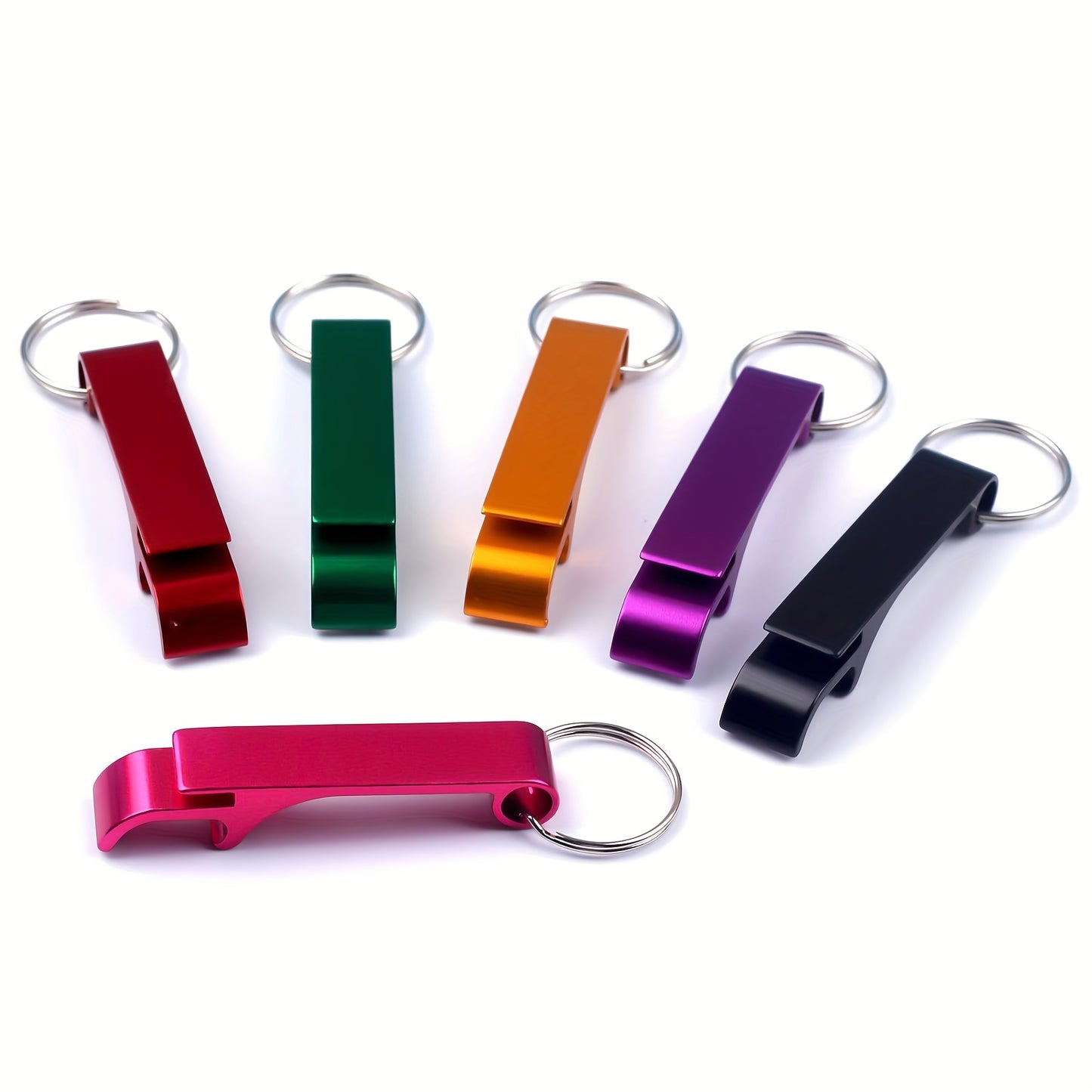 48 Custom Engraved Bottle Opener Keychains for Weddings, Birthdays, Holidays - Multi-Color Aluminum