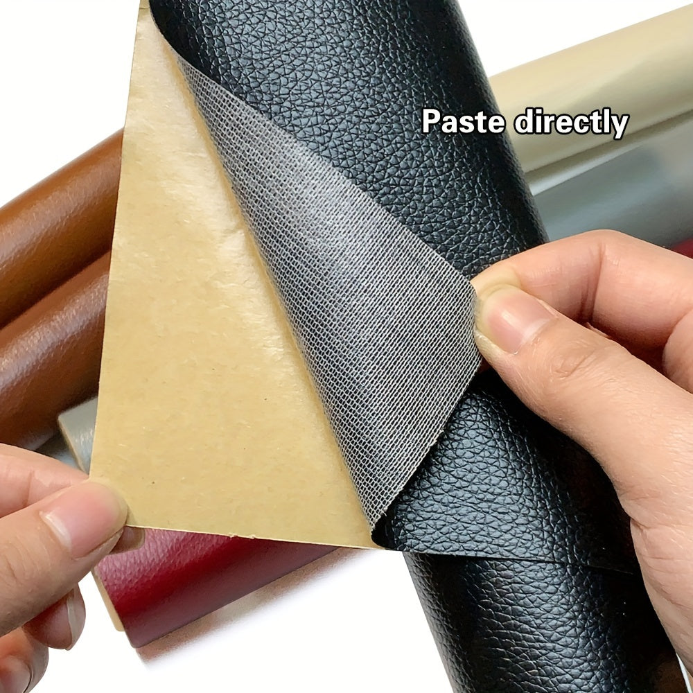 Get a roll of Self-Adhesive Soft Faux Leather Repair Film, measuring 35.0x50.01 cm. This waterproof and fade-resistant film is perfect for repairing sofas, car seats, and motorcycle seats. It's easy to apply with no power needed and comes in beige, light