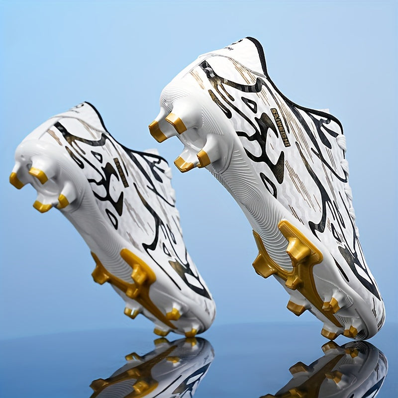 Men's professional outdoor FG soccer cleats with anti-skid traction and breathable lace-up design.