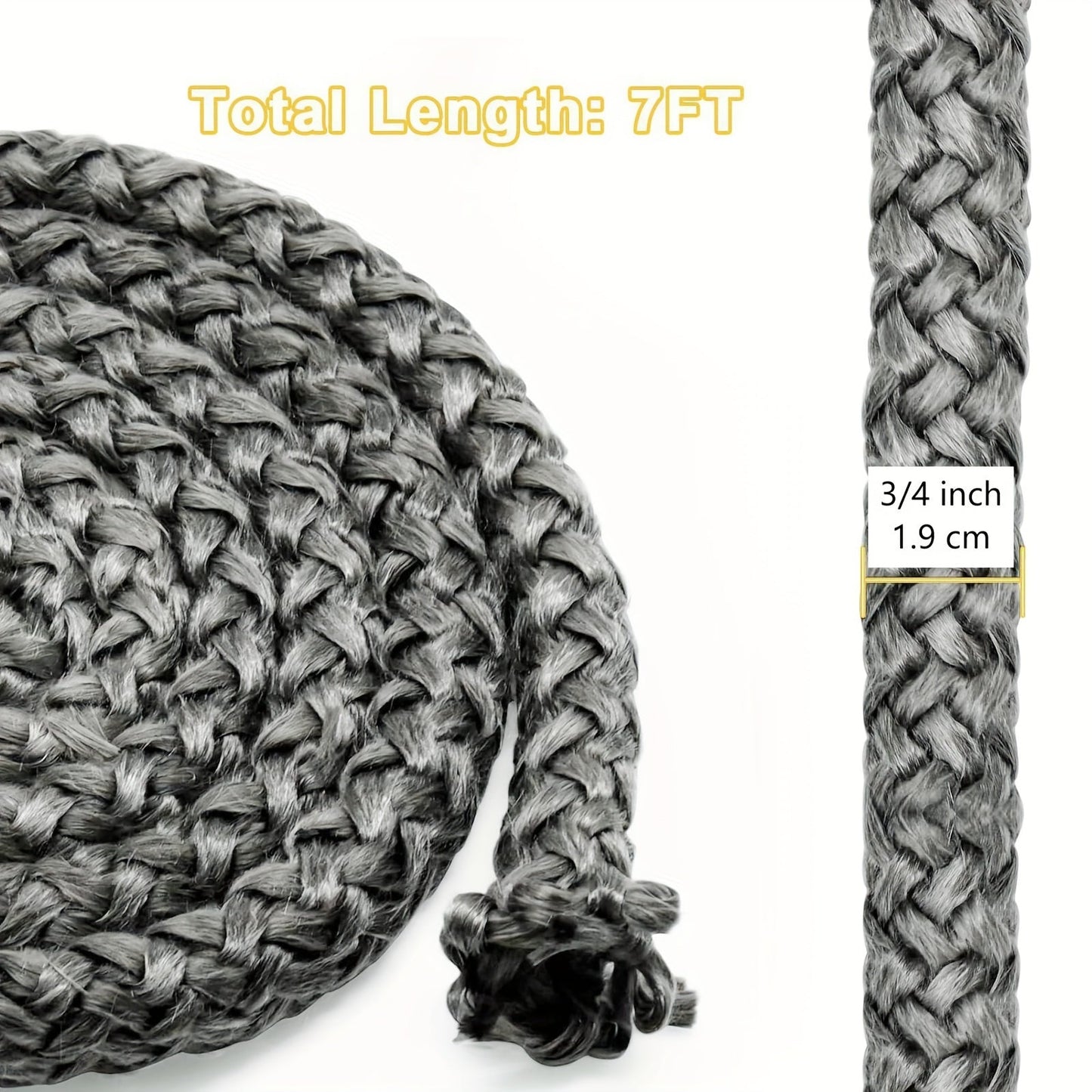 The Broil-X Fireplace Door Seal Rope is a 3/4'' x 7ft graphite-impregnated fiberglass rope that is compatible with Englander Pellet Stoves (25-PDVC, 28-3500), Wood Stoves (18-MH, 24-AC) and many other models.