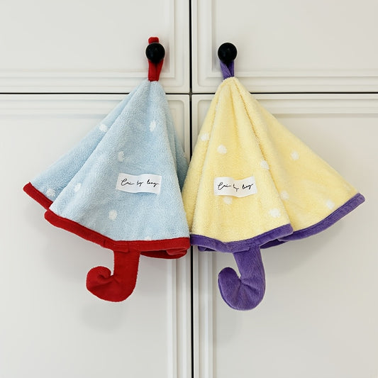 Coral Velvet Hand Towel with Wall Mount for Small Umbrellas