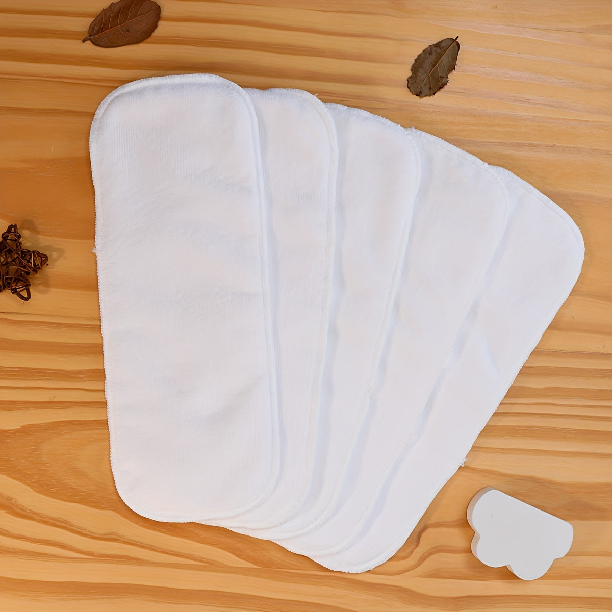 5-Pack of Microfiber Cloth Diaper Inserts suitable for babies aged 0-3 years. These Washable 3-Layer Reusable Diaper Liners offer High Absorption.