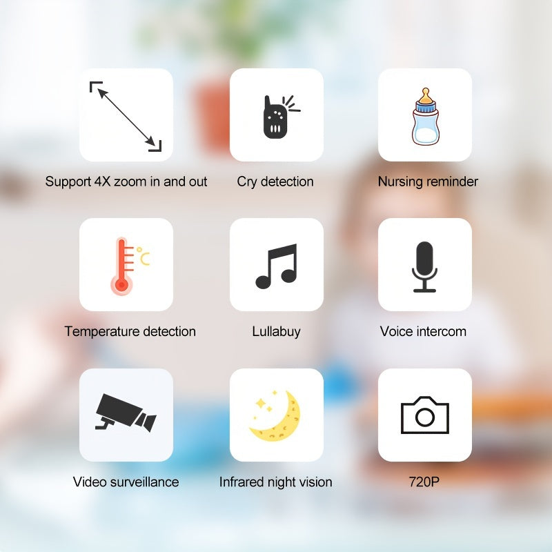 1pc ANYAZHINENG HD Smart Monitor featuring Two-Way Audio, 720P Video, Infrared Night Vision, Temperature Detection, Cry & Cooing Alerts, Lullaby, and Remote Viewing compatible with Smartphone.