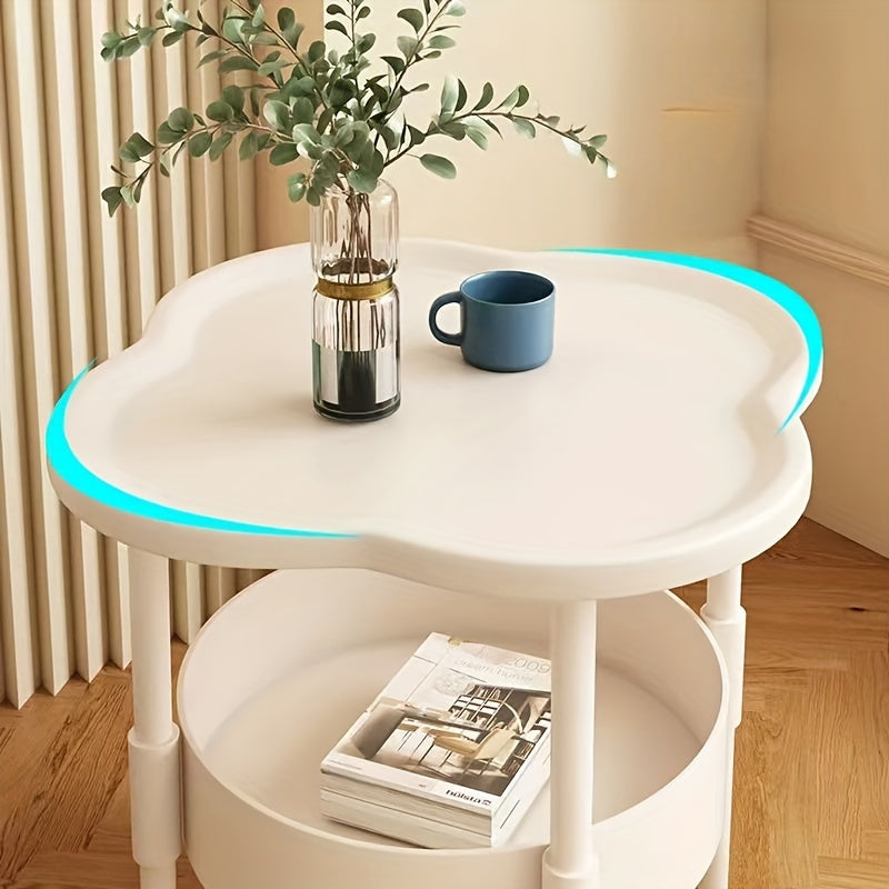 Sleek Plastic Tea Table with Versatile Shelf - Ideal for Your Living Room