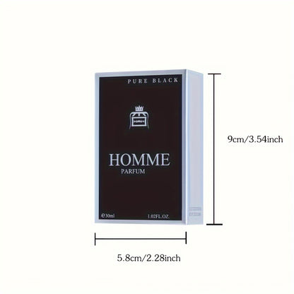 Men's cologne "Homme Parfum" in "Sunshine" Blue and "Confident" Black, with long-lasting light scent and ocean & woody fragrance notes for a charming gentleman's aroma.