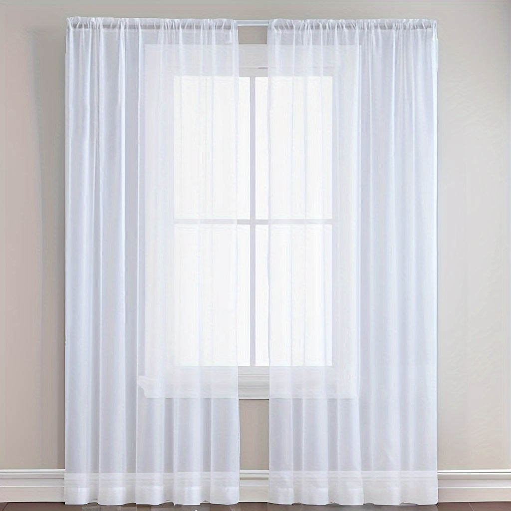 Contemporary Sheer Window Curtain for Bedroom - Romance Themed Gauze Panel - Made of Polyester Trilon Fabric, Cordless Design - Features Woven Rod Pocket for Easy Hanging - Machine Washable, 60g Fabric Weight