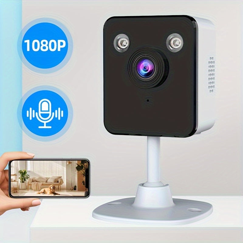 Zhxinsd Indoor Security Camera - 1080P HD with Motion Detection, Smart Night Vision, Two-Way Audio, and WiFi Connectivity for Home Safety Monitoring.