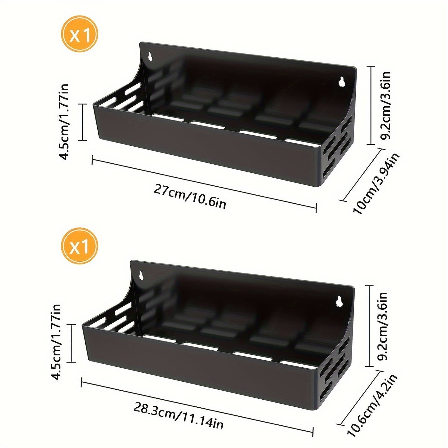 Magnetic Refrigerator Rack Set of 1, 2, or 4 Pieces, Non-Perforated Metal Shelf for Kitchen Seasoning Storage, Wall-Mounted Refrigerator Shelf