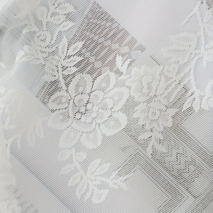 Elevate your living space with the sophisticated charm of the Elegant French White Lace Sheer Curtain featuring a delicate floral pattern. Made from semi-transparent polyester, this curtain is ideal for adding a touch of elegance and privacy to your