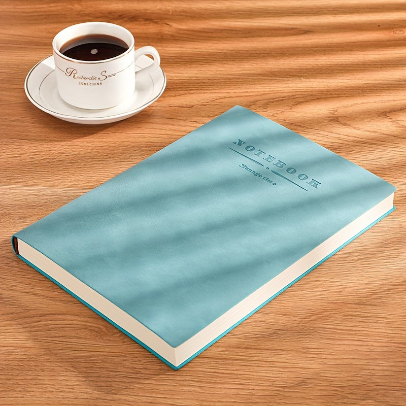 Personalized squared ruled soft leather notebook with bookmark is ideal for business meetings and academics.