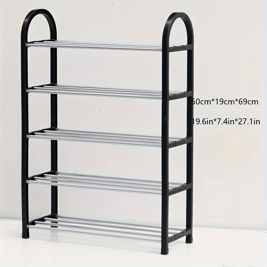 4-Tier Black Shoe Rack with Ample Space - Simple Assembly, Ideal Storage Solution for Dorms, Schools & Homes, Made from Strong Polypropylene, Shoe Organizer with Large Capacity