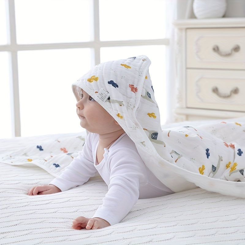 Soft and Absorbent Baby Towels with Hood, Ideal for Newborn Bath Time, 6 Layers of Luxury