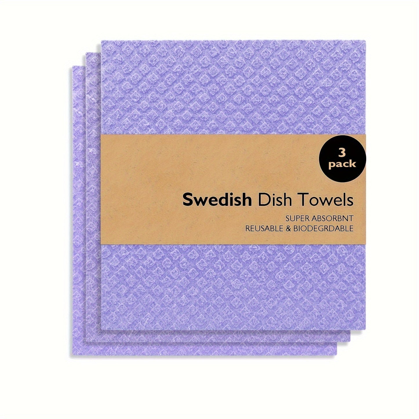 Swedish Dishcloths for the Kitchen - Set of 3 or 10PCS. These reusable and compostable kitchen cloths are made in Sweden from cellulose sponge material. Perfect for washing dishes, these Swedish dishcloths can also be used as reusable paper towels that