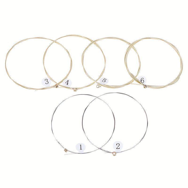 1 set of 6 nickel-plated steel guitar strings for acoustic guitar