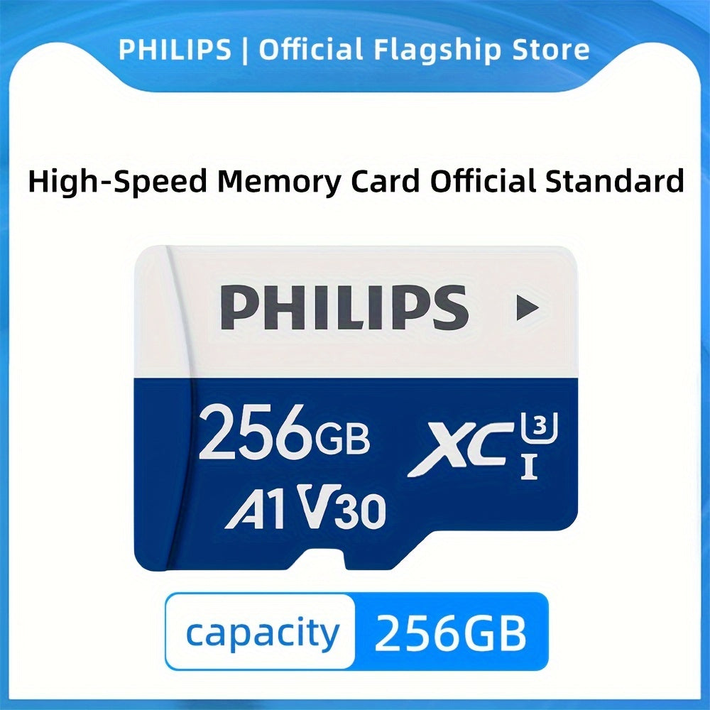 Micro SDXC Card with 4K video capability, suitable for surveillance, security cameras, action cams, and drones. High-speed read of 130MB/s, available in capacities of 32GB, 64GB, and 128GB.