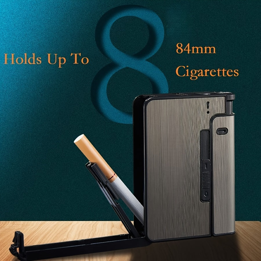 Get the best Father's Day gift with this portable automatic drawing cigarette case that can hold 8 84mm cigarettes. Its waterproof performance makes it the perfect gift for anyone. Suitable