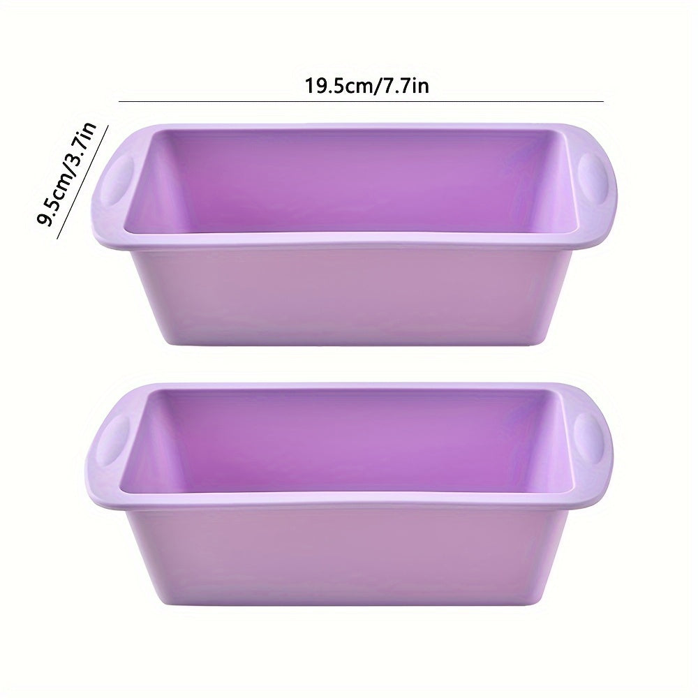 Silicone Loaf Pan Set - Includes 2 Non-Stick Easy Release Rectangle Cake Pans for Baking Bread. Flexible and BPA Free, these Silicone Molds are perfect for making Toast, Brownies, and Cakes.