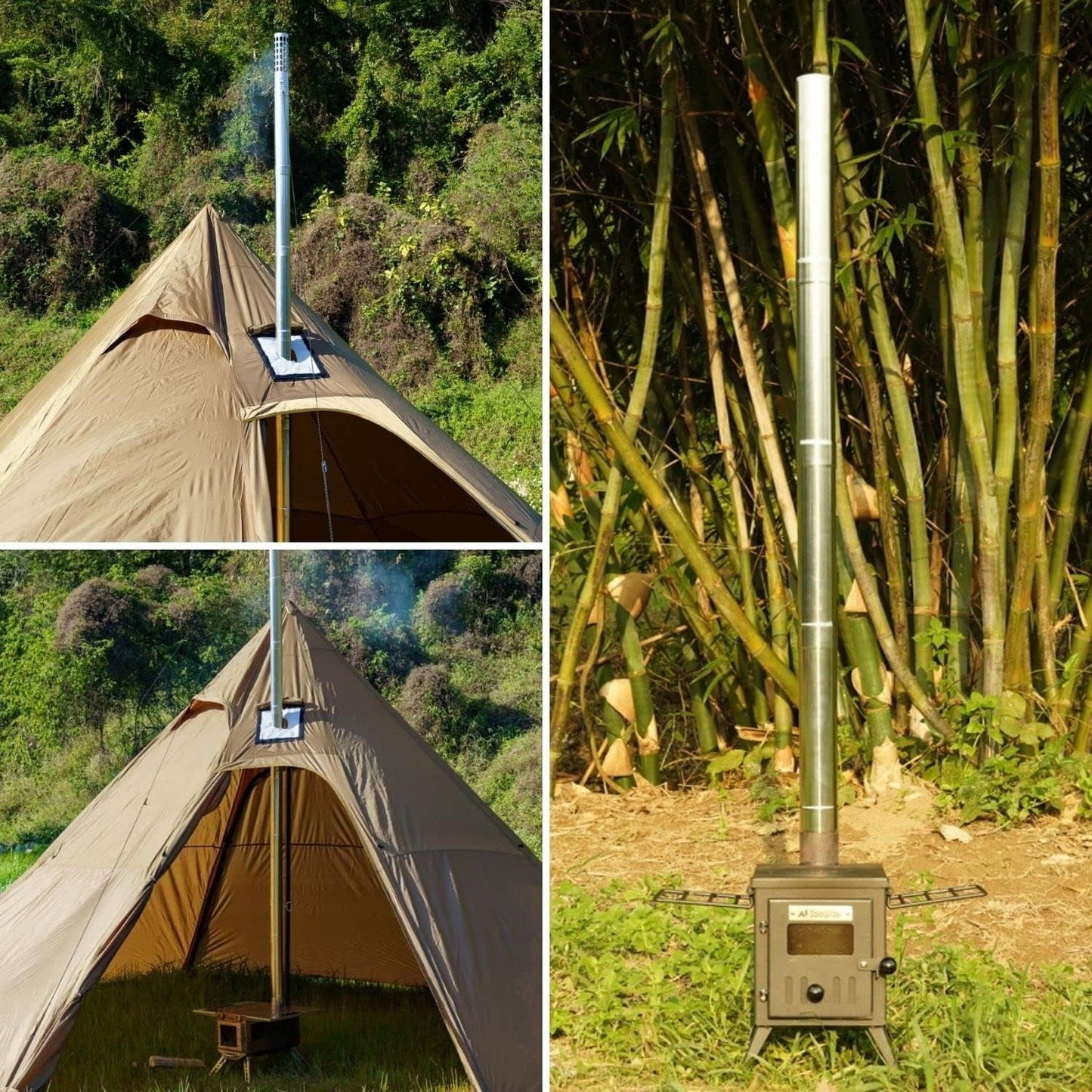 Enhance your camping stove performance with a 1-piece heavy-duty stainless steel stove pipe extension measuring 5.99cm, complete with a 35.99cm chimney flue.