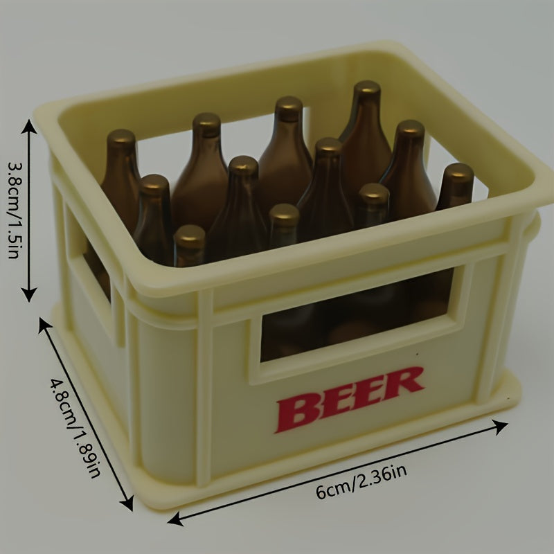 Retro 3D beer basket bottle opener magnet for soda and beer cans.