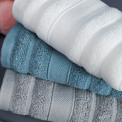 4-piece striped cotton washcloth set with strong water absorption, perfect for home bathroom use. Each cloth measures 35.0*35.0cm and can also be used as a small square towel or handkerchief.