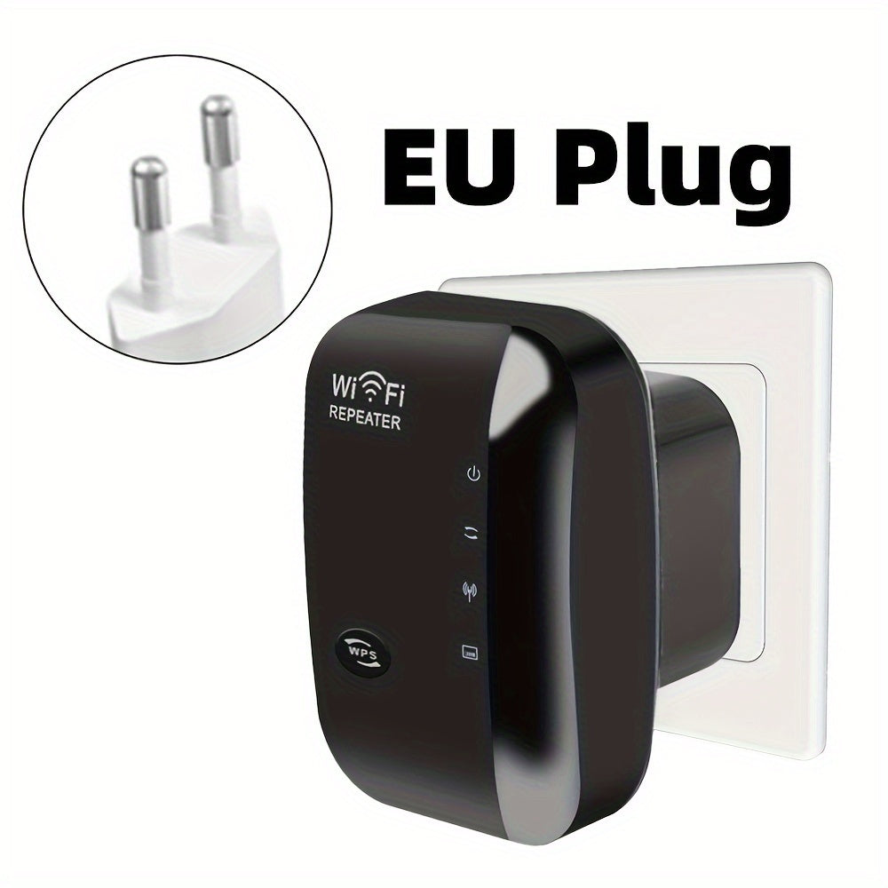 WiFi extender boosts signal to 300Mbps, covers 5000sq.ft, with 3 modes, Ethernet port, easy setup, Alexa compatible, EU plug.