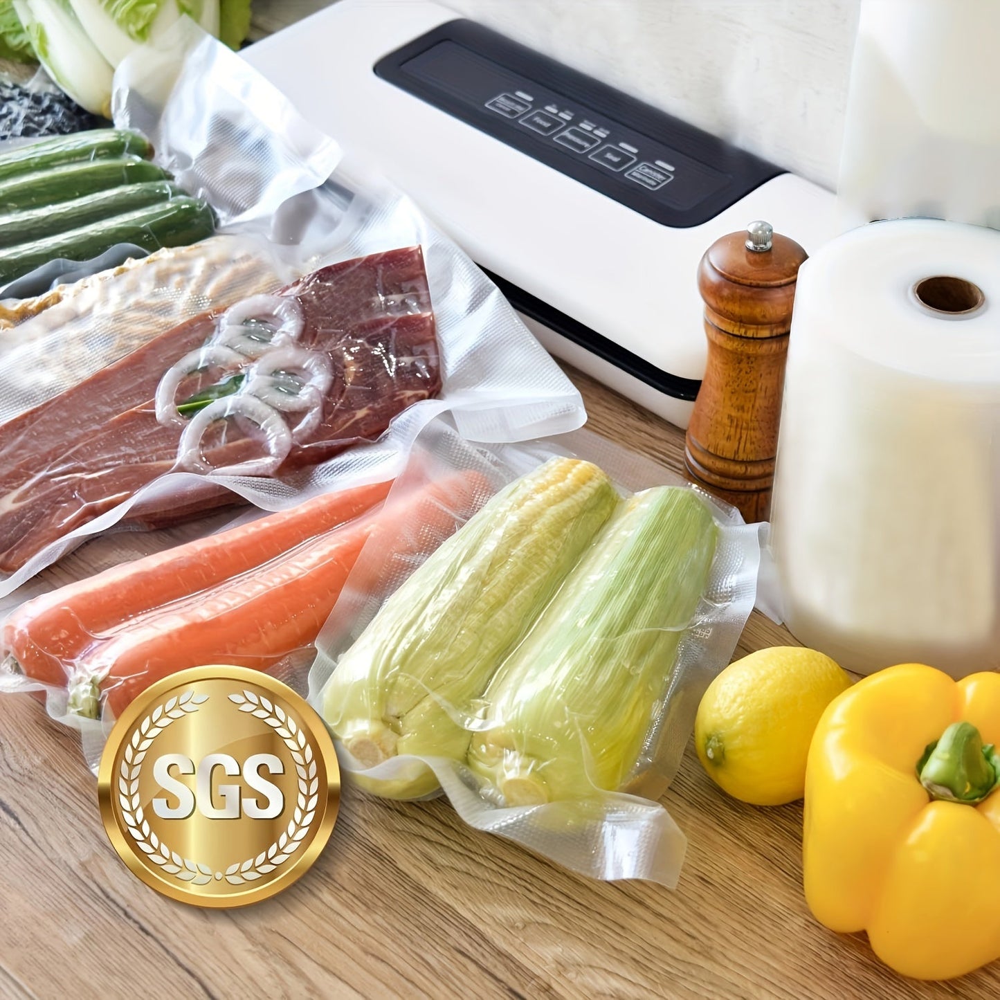 Get fresher food storage with the Pattern Road Roll Bag, Single Sided Mesh Pattern Sausage Ram Plastic Fresh-keeping Bag, and Food Vacuum Packaging Roll Bag! Perfect for kitchen storage and keeping your food fresh.