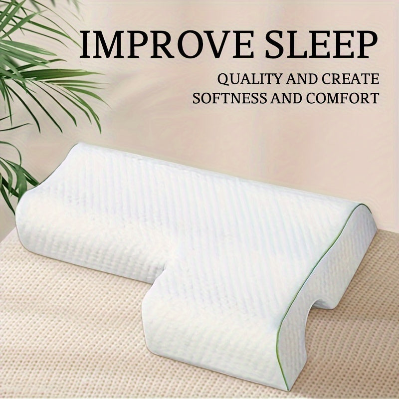 Slow-rebound memory foam pillow with arch support perfect for back and side sleepers. Ideal for couples, office, and bedroom. Great gift for sleep and arm pain relief. Hypoallergenic