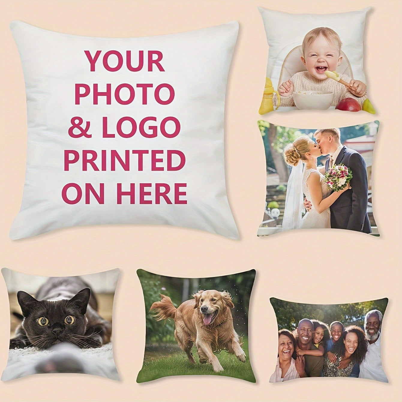 Customize your own pet photo pillow cover for a special Christmas memorial gift. This commemorative cushion case features a single-sided print and measures 45.72x45.72 cm. Made of high-quality polyester fiber, this cover does not include an insert.