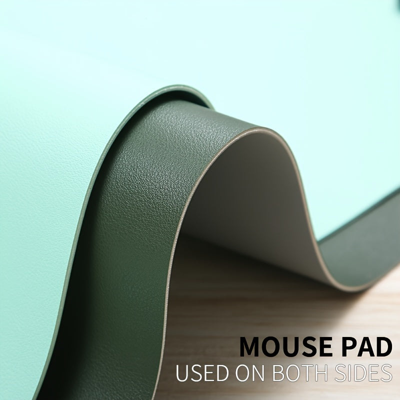 Long-lasting faux leather mouse pad that is water-resistant, anti-fouling, multi-functional, and non-slip for office, laptop, and gaming use.