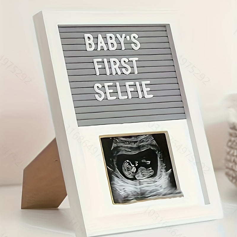 Adorable Wooden Photo Frame for Kids - Showcase your child's First Ultrasound and Special Memories, Ideal for Nursery Decoration